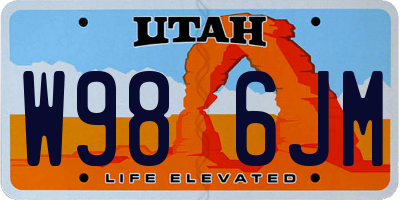 UT license plate W986JM