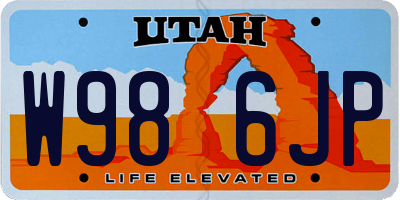 UT license plate W986JP