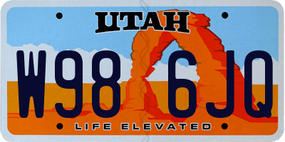 UT license plate W986JQ
