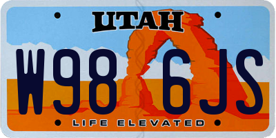 UT license plate W986JS