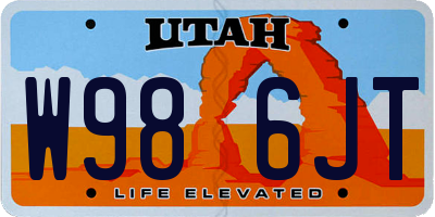 UT license plate W986JT