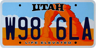 UT license plate W986LA
