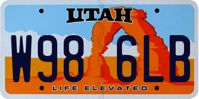 UT license plate W986LB