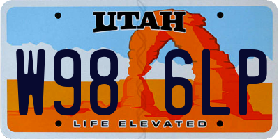 UT license plate W986LP