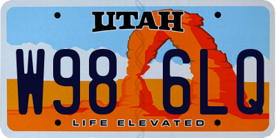 UT license plate W986LQ