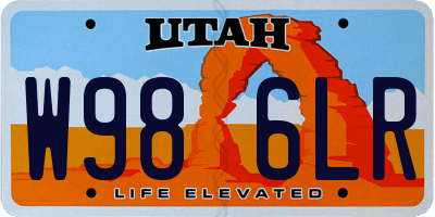 UT license plate W986LR