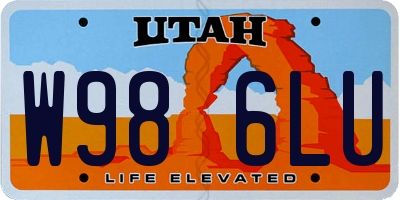 UT license plate W986LU