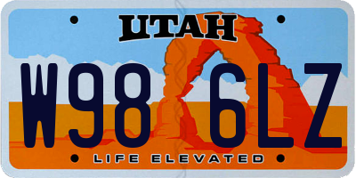 UT license plate W986LZ