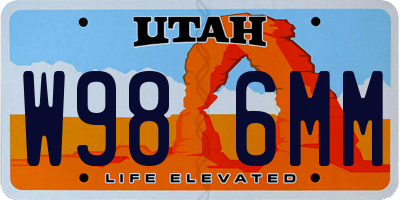 UT license plate W986MM