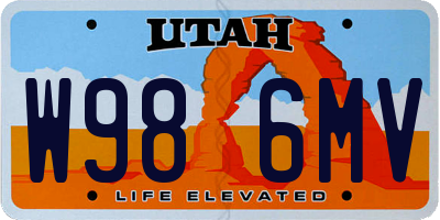 UT license plate W986MV