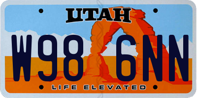 UT license plate W986NN