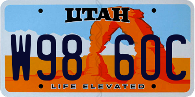 UT license plate W986OC