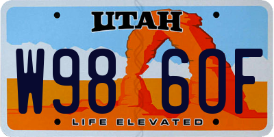 UT license plate W986OF