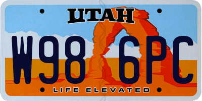 UT license plate W986PC