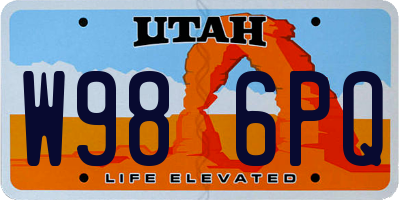 UT license plate W986PQ