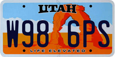 UT license plate W986PS