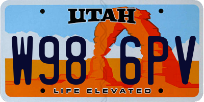 UT license plate W986PV