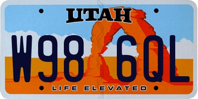 UT license plate W986QL