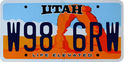 UT license plate W986RW