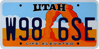 UT license plate W986SE