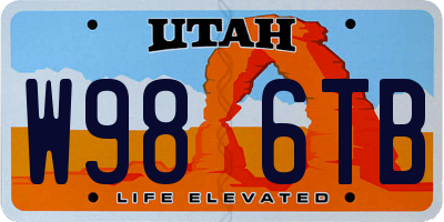 UT license plate W986TB