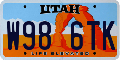 UT license plate W986TK