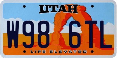 UT license plate W986TL