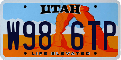 UT license plate W986TP