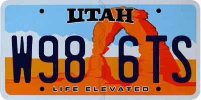 UT license plate W986TS