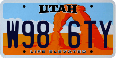 UT license plate W986TY