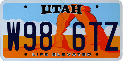 UT license plate W986TZ