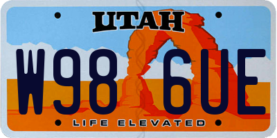 UT license plate W986UE
