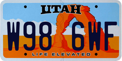 UT license plate W986WF