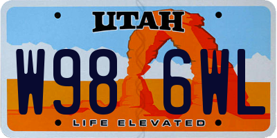 UT license plate W986WL
