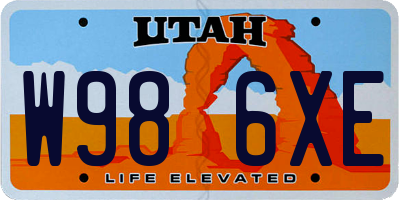 UT license plate W986XE