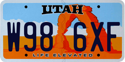 UT license plate W986XF
