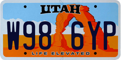 UT license plate W986YP