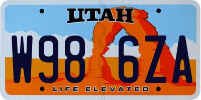 UT license plate W986ZA