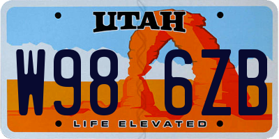 UT license plate W986ZB