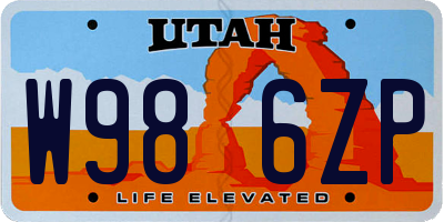 UT license plate W986ZP