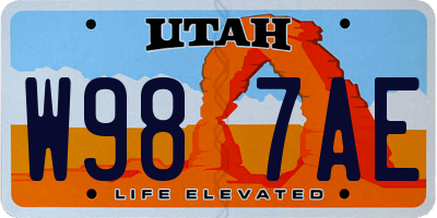 UT license plate W987AE