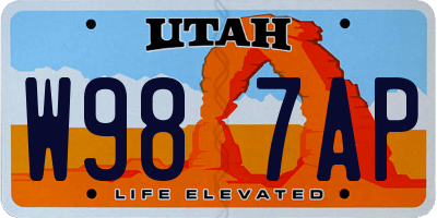 UT license plate W987AP