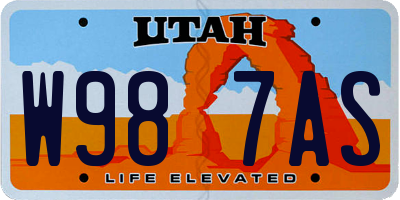 UT license plate W987AS