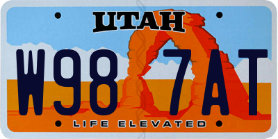 UT license plate W987AT