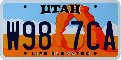 UT license plate W987CA