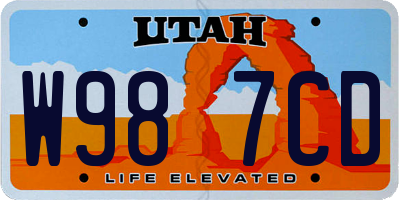 UT license plate W987CD