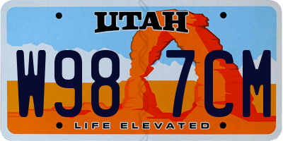 UT license plate W987CM