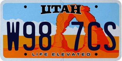 UT license plate W987CS