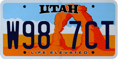 UT license plate W987CT