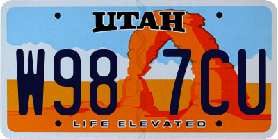 UT license plate W987CU